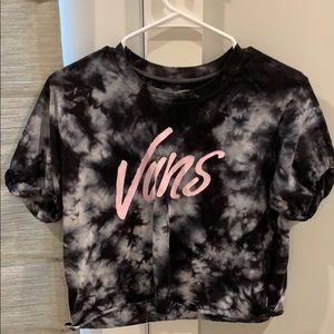 Black and White Tie-Dye Vans Crop Top